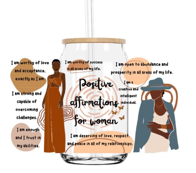 Positive Affirmations Glass Tumbler
