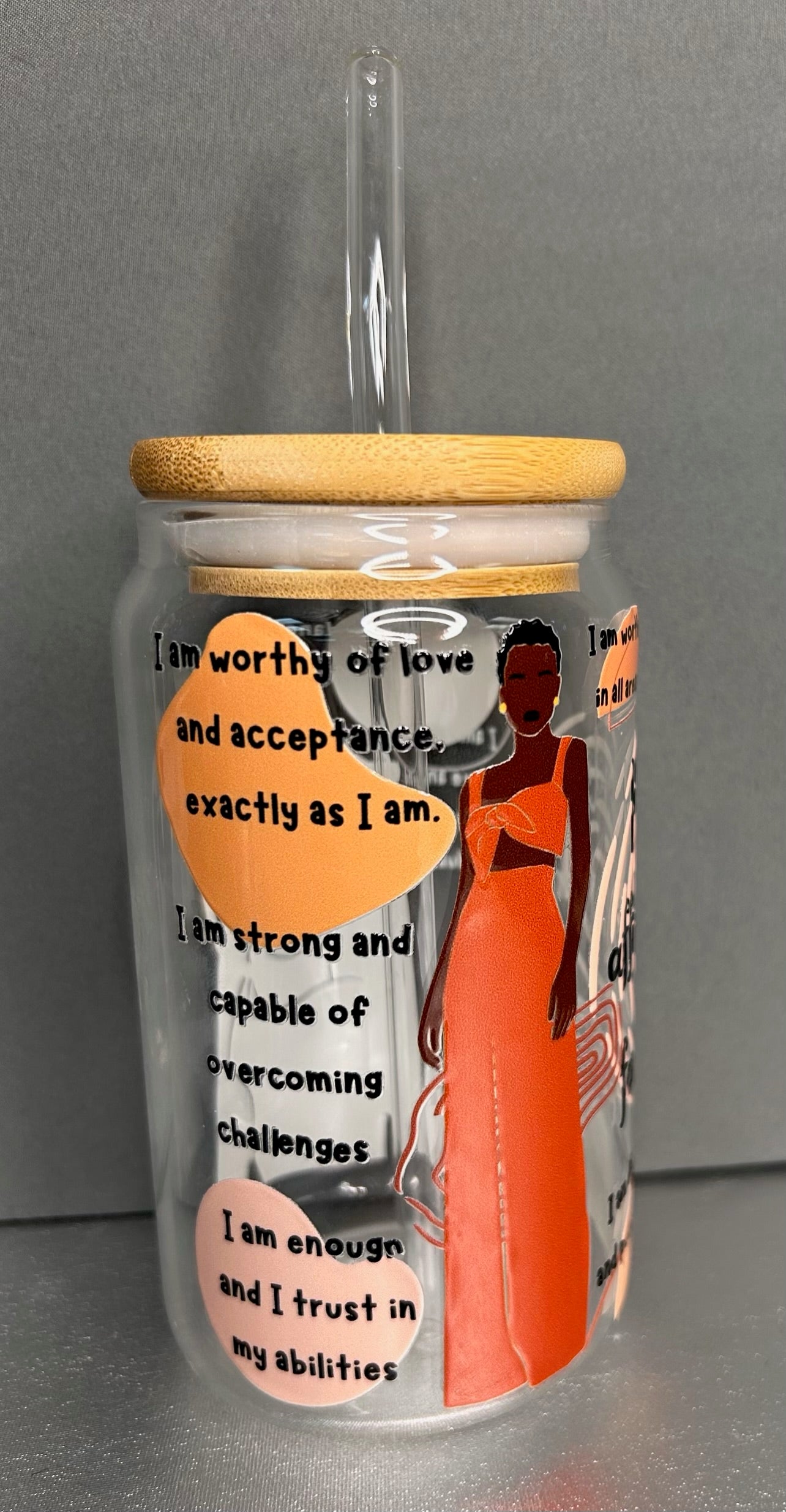 Positive Affirmations Glass Tumbler