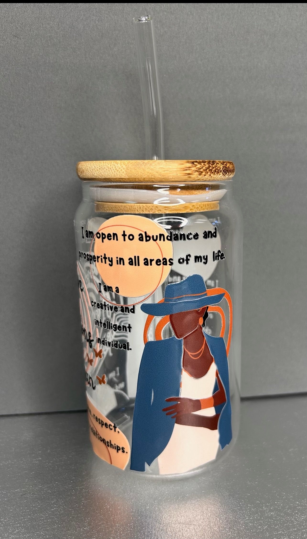 Positive Affirmations Glass Tumbler